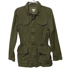 J Crew Field Mechanic Utility Jacket Womens M Olive Green Military Grunge Street